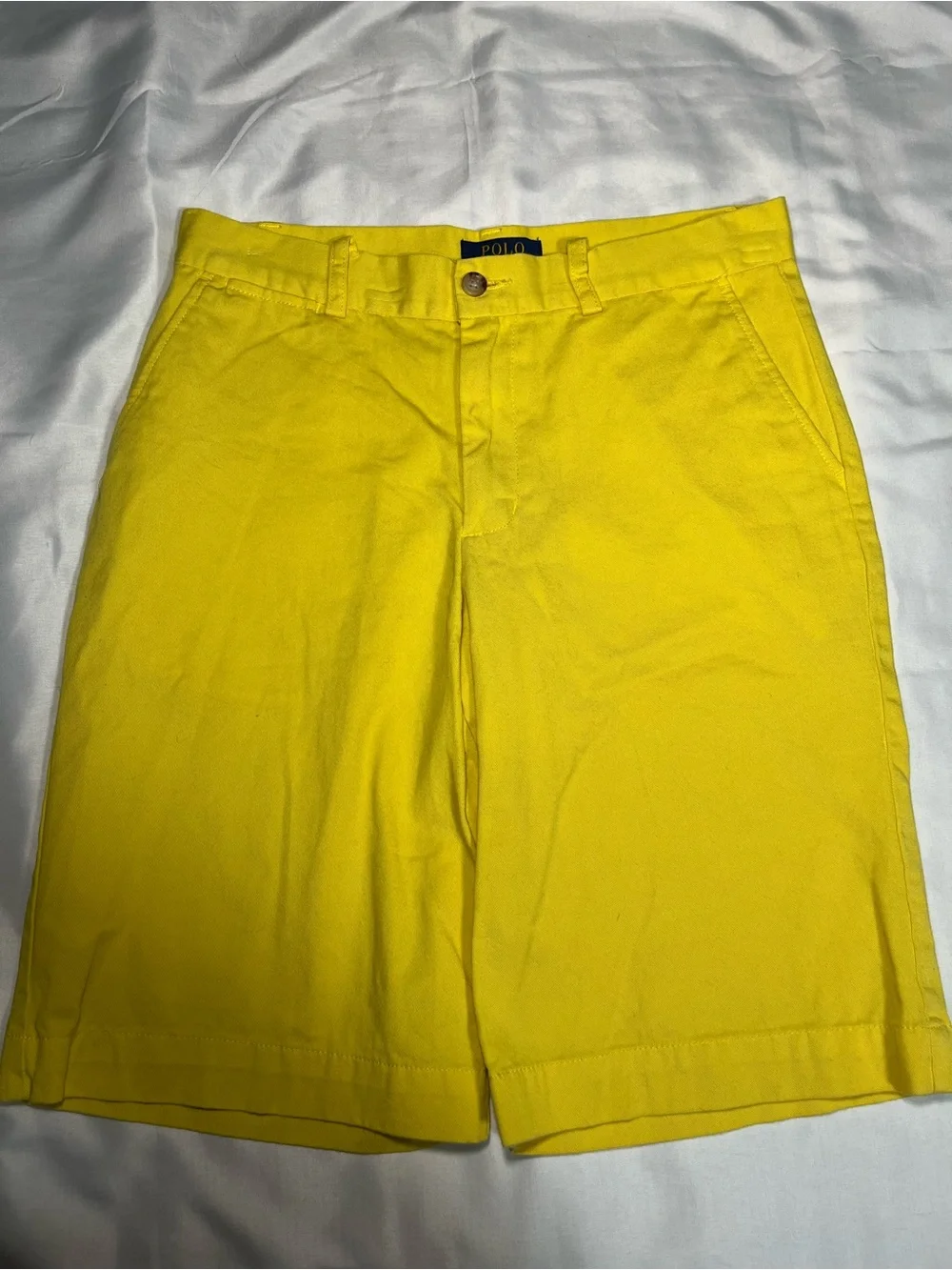 Polo Ralph Lauren Boys Classic Fit Yellow Chino Shorts Youth Size 16 Preppy